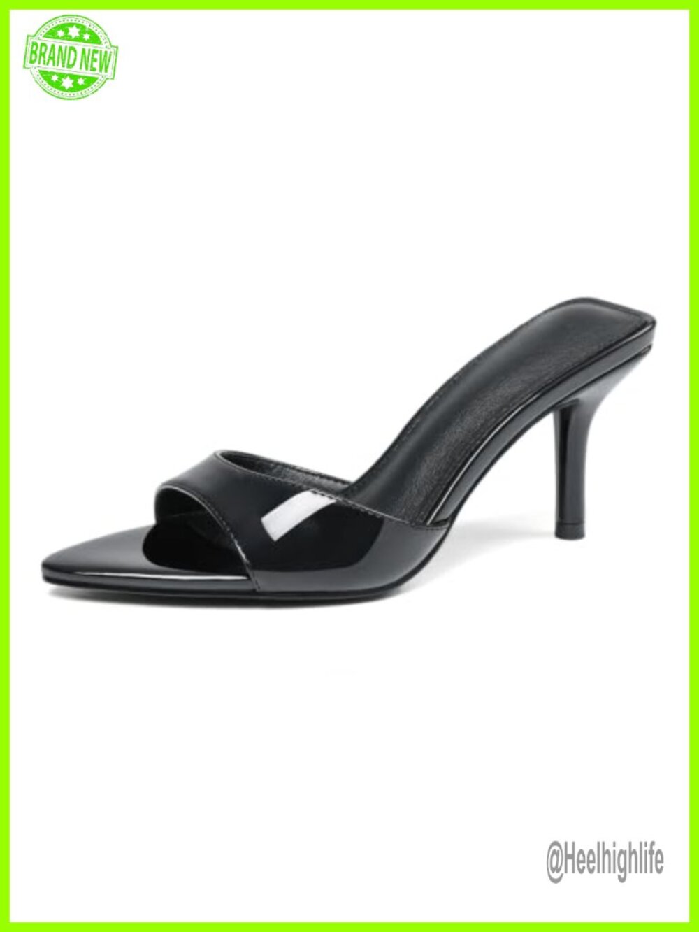 Kitten Heels Mules Pointed Peep Toe Slingback Slip On Sandals